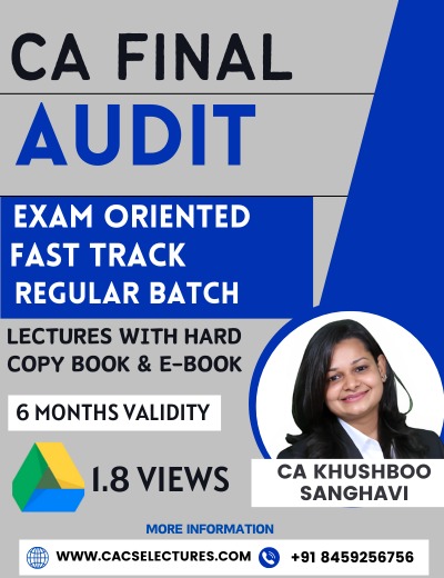 CA Final Audit Online Classes Courses Lectures by CA Khushboo Sanghavi